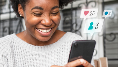 woman browsing social media